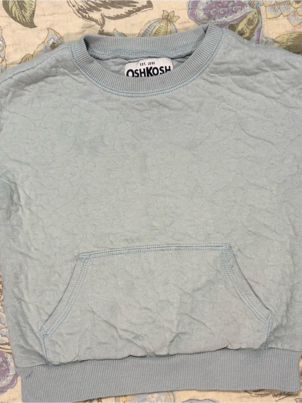 OshKosh B'gosh Pale Blue Quilted Floral Sweatshirt